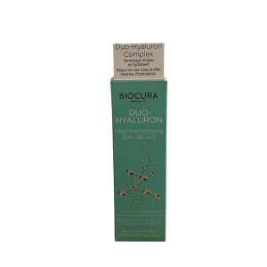 BIOCURA DUO-HYALURON naktinis hialurono gelis veidui 50 ml