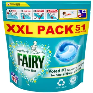Fairy Non Bio skalbimo kapsulės jautriai odai, 51 vnt.