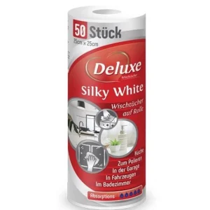 DELUXE SILKY WHITE poliruojančios šluostės 50 vnt