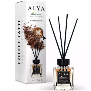 Alya namų kvapo difuzorius „Kavos Latte“ 100 ml su mediniais pagaliukais