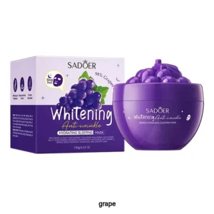 Sadoer Whitening Anti-Wrinkle Grapes Sleeping Mask 120 g – naktinė veido kaukė su vynuogių ekstraktu, drėkinimui ir raukšlių mažinimui