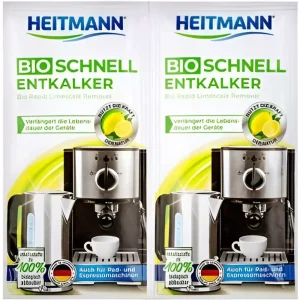 Heitmann kalkių šalinimo milteliai 2x25 g – natūrali citrinų rūgšties priemonė buitinių prietaisų priežiūrai