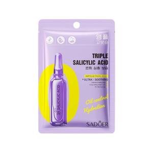 Sadoer Triple Salicylic Acid Ampoule Facial Mask – veido kaukė su triguba salicilo rūgštimi, drėkinimui ir aknės požymių mažinimui