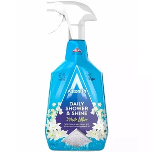 Astonish Daily Shower & Shine White Lilies 750 ml – kasdienė priemonė dušo švarai ir blizgesiui su baltųjų lelijų aromatu