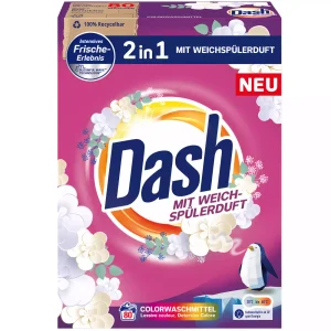 Dash 2in1 Color skalbimo milteliai 4,8 kg (80 skalbimų) – spalvotiems audiniams, su minkštiklio kvapu ir Bloomful Wave™ technologija