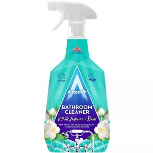 Astonish Bathroom Cleaner White Jasmine & Basil 750 ml – vonios kambario valiklis nuo kalkių ir purvo, su baltųjų jazminų ir baziliko aromatu