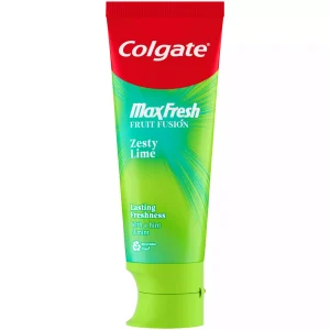 Colgate MaxFresh Zesty Lime 75 ml dantų pasta – gaivinanti kalkių formulė.