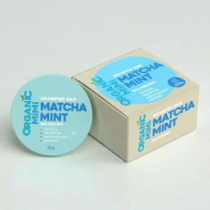 Kietasis šampūnas „Matcha Mint“ riebiems plaukams ir galvos odos balansui, 50 g.