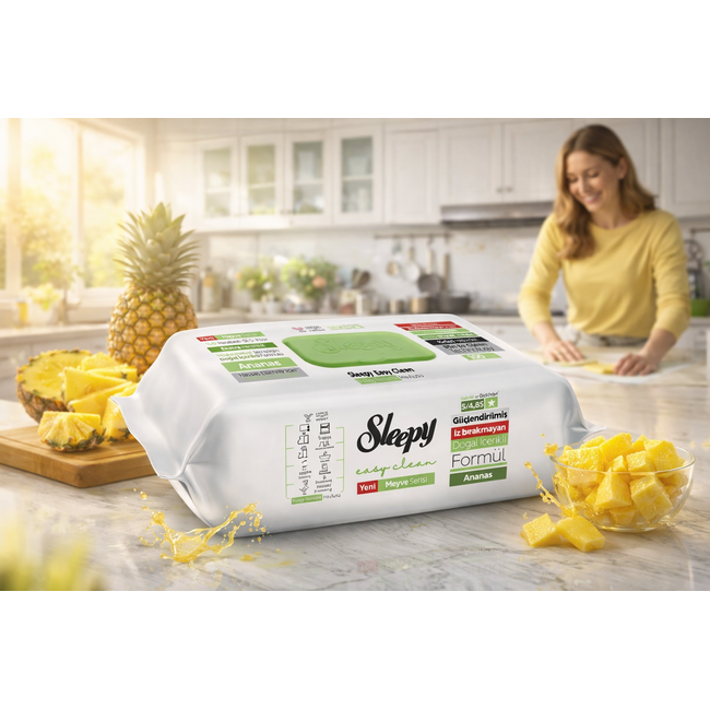 Sleepy Easy Clean Pineapple valymo servetėlės 100 vnt - Image 2