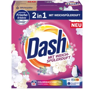 Dash Color 2in1 skalbimo milteliai spalvotiems audiniams 3 kg 50 skalbimų