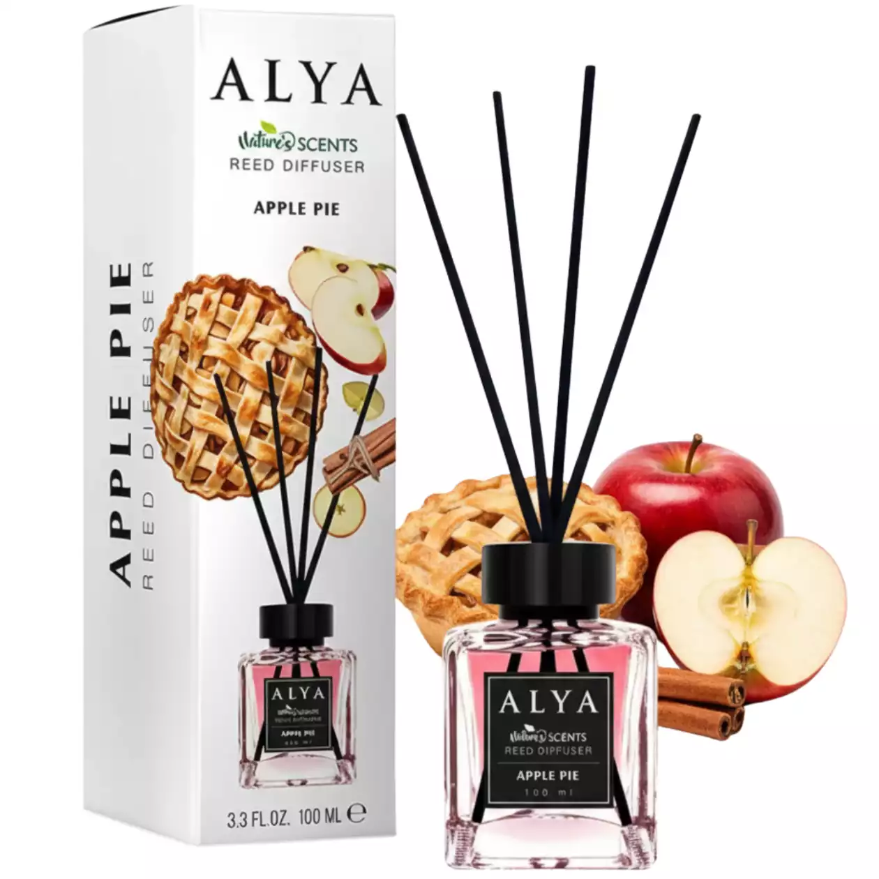 ALYA Nature Scents Apple Pie namų kvapas su lazdelėmis 100 ml 🍎🥧