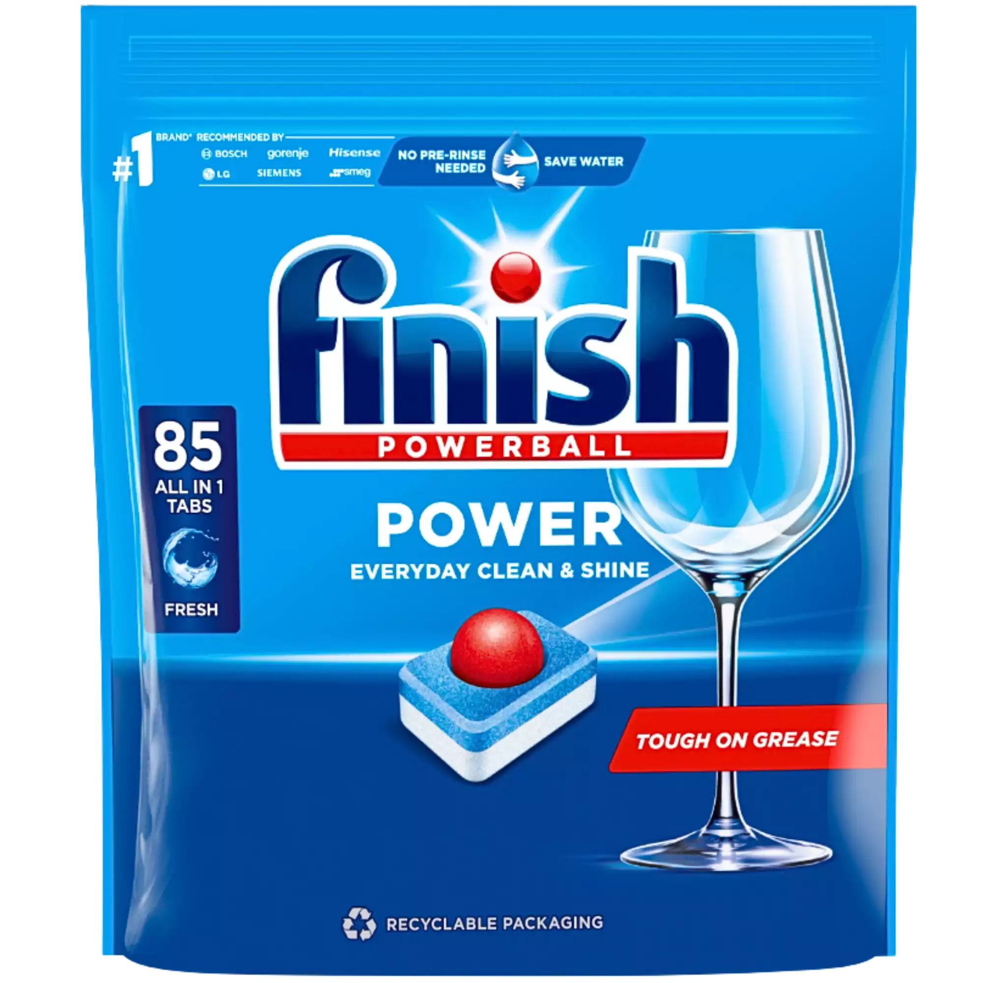 Finish Power All in One Fresh indaplovių tabletės 85 vnt.