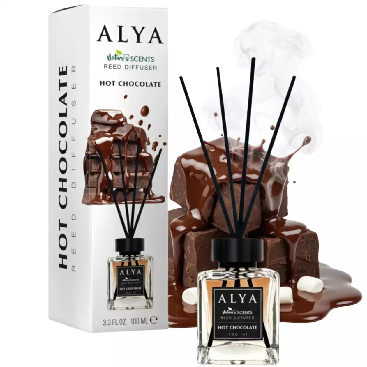 ALYA Nature Scents Hot Chocolate namų kvapas su lazdelėmis 100 ml 🍫☕